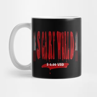 Scary World Barcode Typography Mug